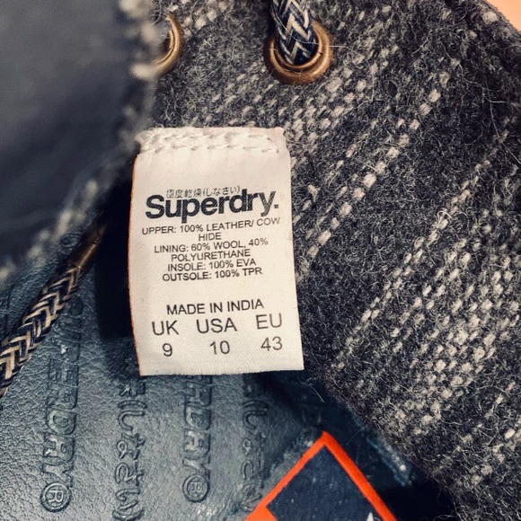 SUPERDRY Men’s Leather Rallie Boot - Size 10 - Picture 2 of 8